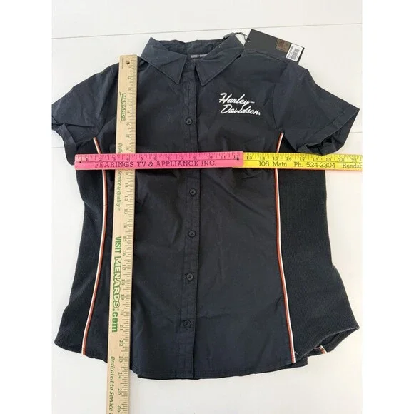 Harley Davidson Women's Short Sleeve Button Up Mechanic Style Shirt L 99023-23VW - Picture 6 of 13